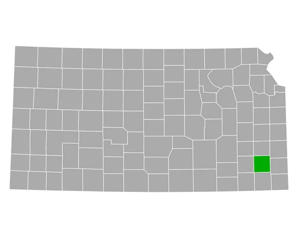 Mapa Terapia Ocupacional Kansas — Vetor de Stock