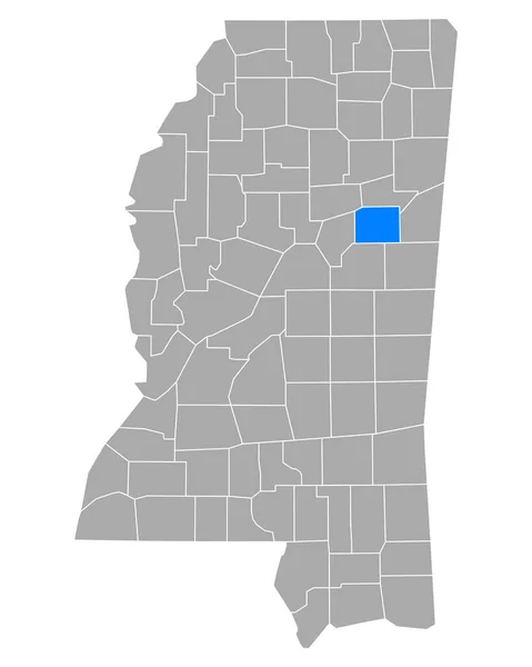 Mapa Oktibbeha Mississippi — Wektor stockowy