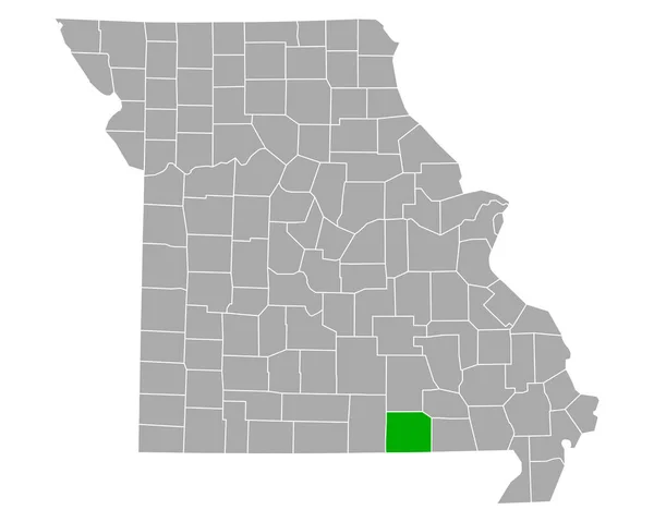 Missouri Deki Oregon Haritası — Stok Vektör