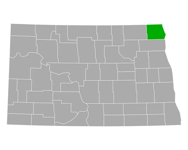 Mappa Pembina North Dakota — Vettoriale Stock