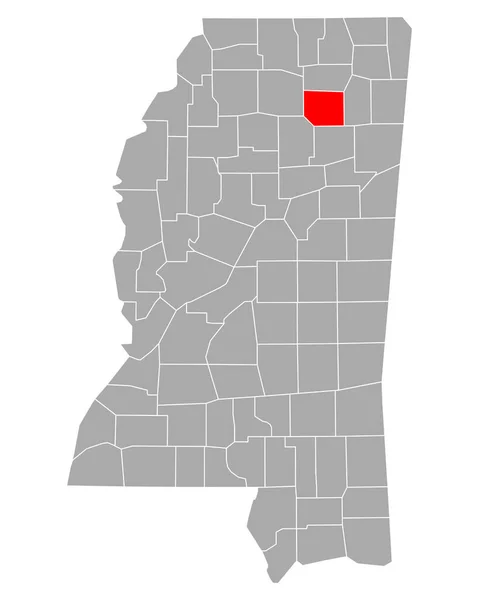 Mississippi Pontotoc Haritası — Stok Vektör