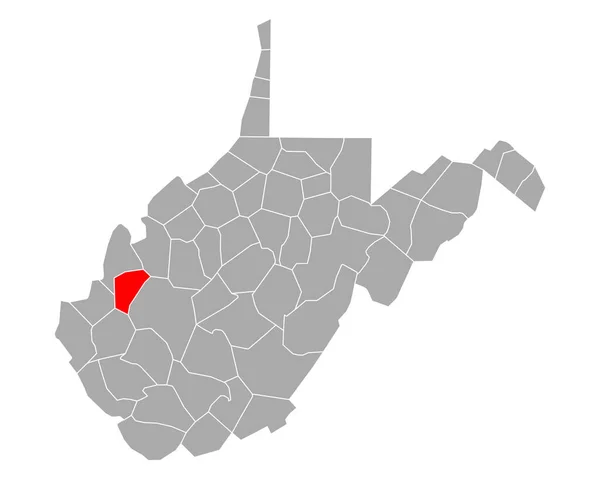 Mapa Portas Automáticas West Virginia — Vetor de Stock
