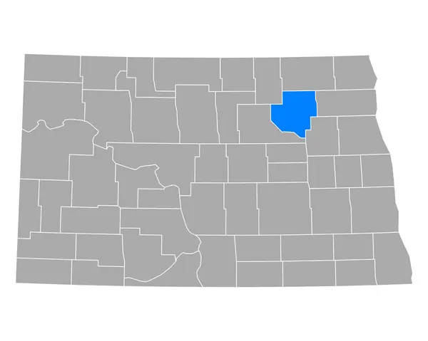 Mappa Ramsey North Dakota — Vettoriale Stock