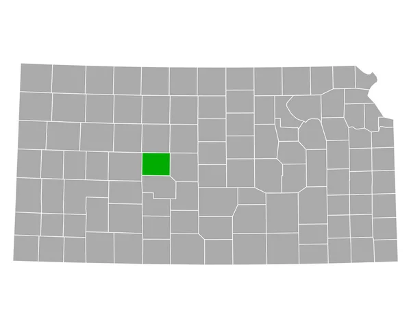 堪萨斯州拉什地图 — 图库矢量图片