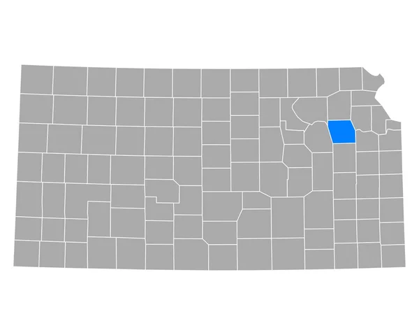 堪萨斯州肖尼地图 — 图库矢量图片