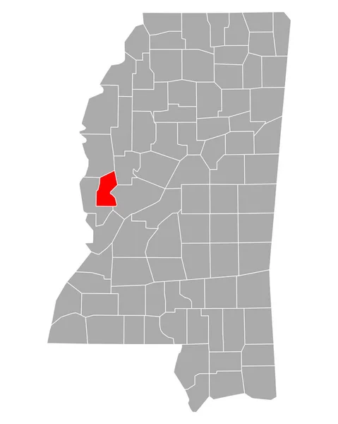 Kaart Van Sharkey Mississippi — Stockvector