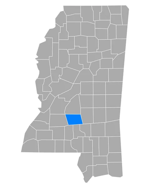 Mapa Simpson Mississippi — Archivo Imágenes Vectoriales