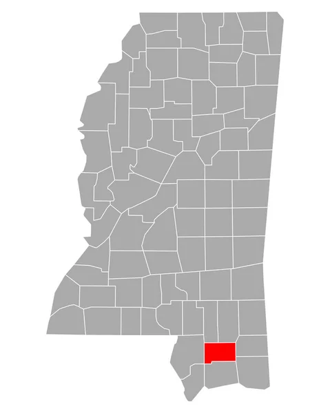 Mapa Piedra Mississippi — Vector de stock