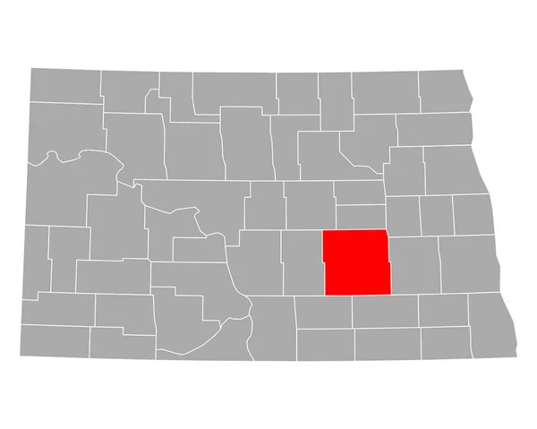 Map Stutsman North Dakota — Stock Vector