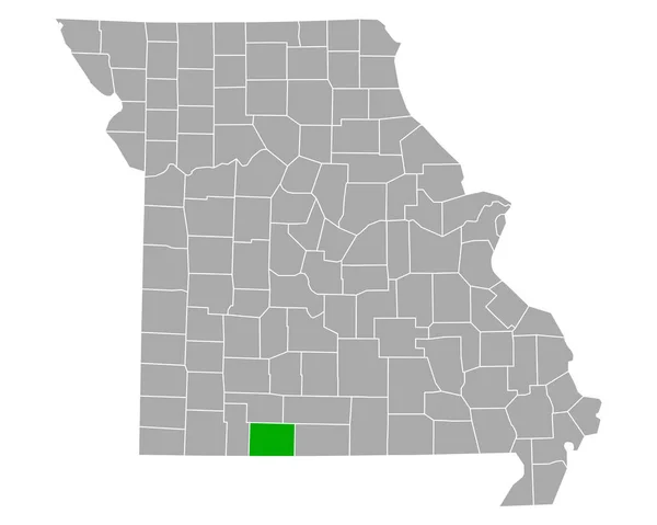 Mapa Taney Missouri — Vetor de Stock