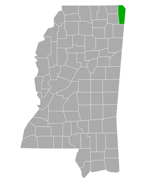 Kaart Van Tishomingo Mississippi — Stockvector