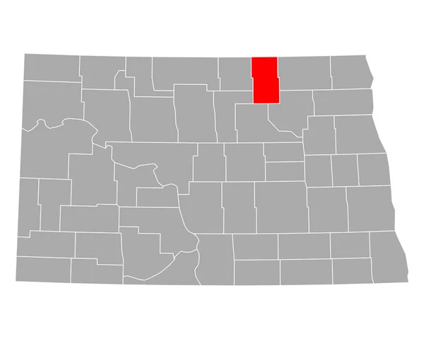 ノースダコタ州の町の地図 — ストックベクタ