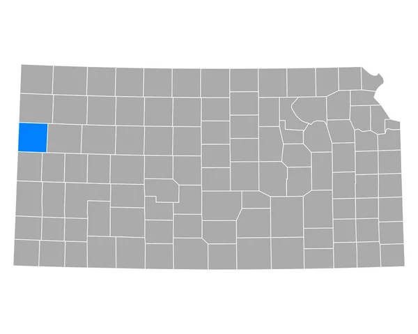 堪萨斯州华莱士地图 — 图库矢量图片