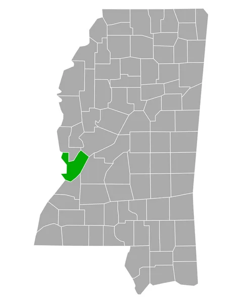 密西西比州沃伦地图 — 图库矢量图片
