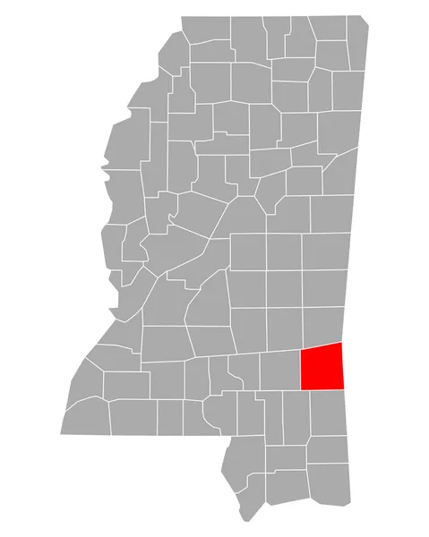 Mapa Wayne Mississippi —  Vetores de Stock