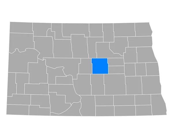 Mapa Poços Dakota Norte — Vetor de Stock