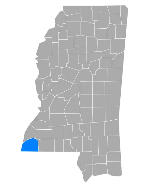 Mapa Wilkinsonu Mississippi — Stockový vektor