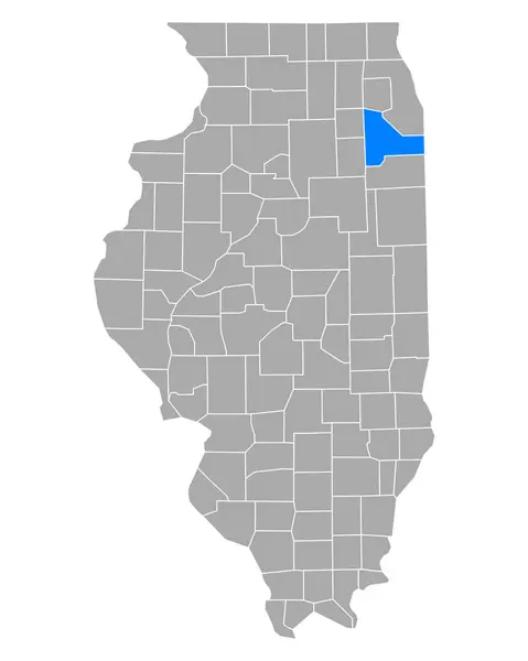 Mappa Illinois — Vettoriale Stock