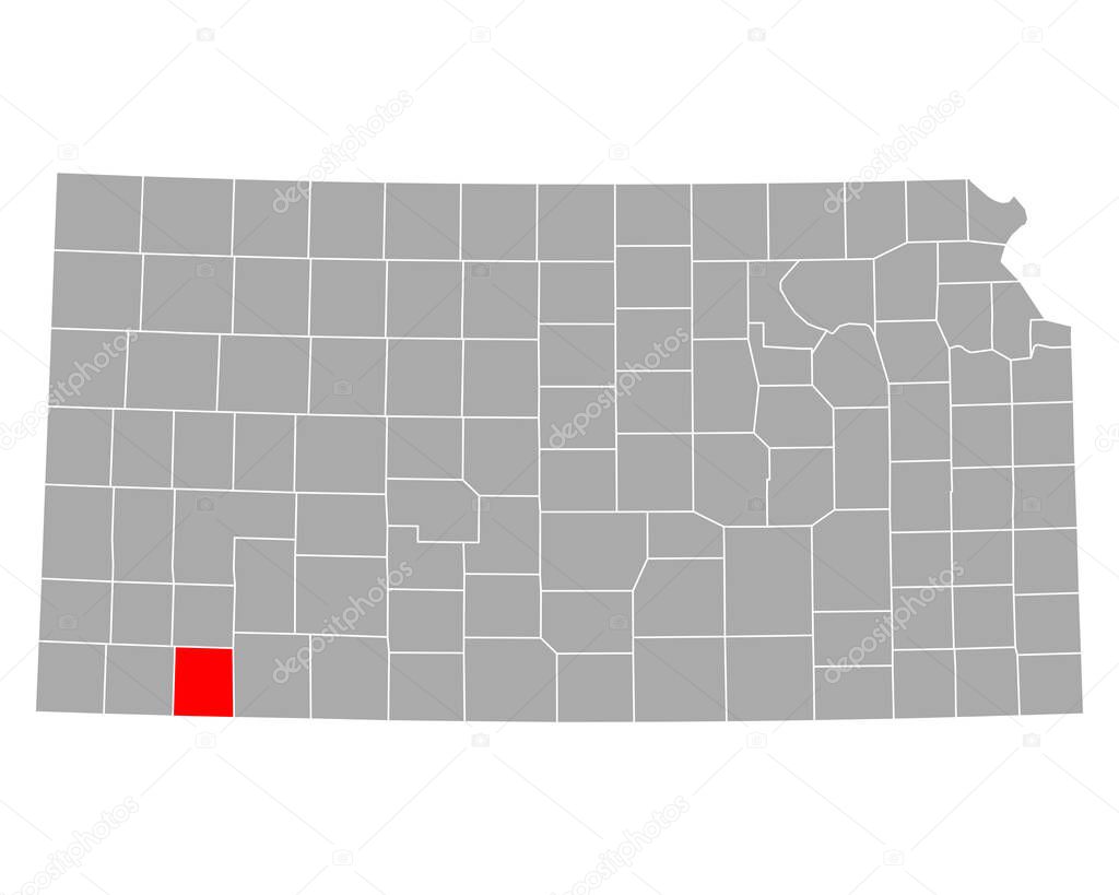 Map of Seward in Kansas