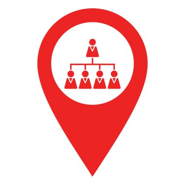 Vektör illüstrasyonu olarak hiyerarşi ve konum iğnesi