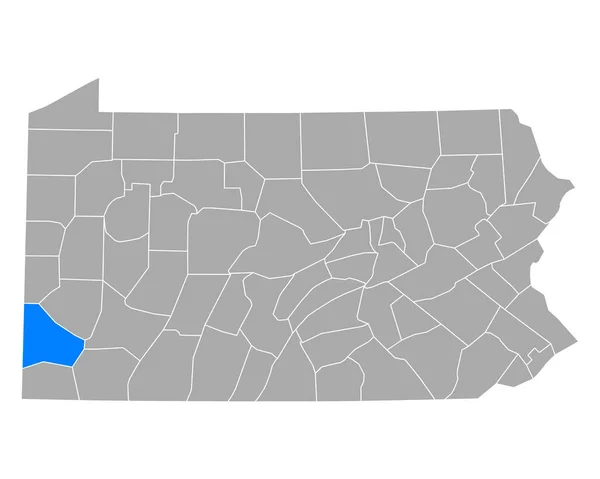 Pennsylvania Daki Washington Haritası — Stok Vektör