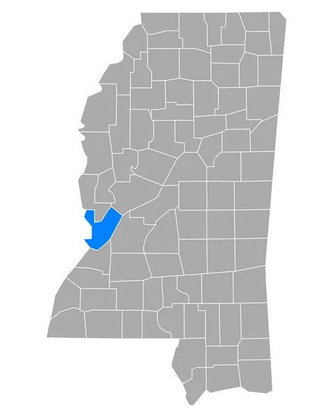 Mississippi Deki Warren Haritası — Stok Vektör