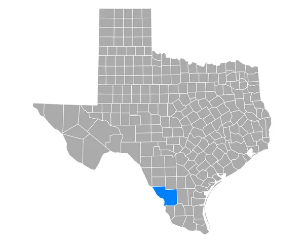 Karta Över Webb Texas — Stock vektor