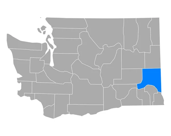 Mapa Whitmana Washingtonu — Stockový vektor