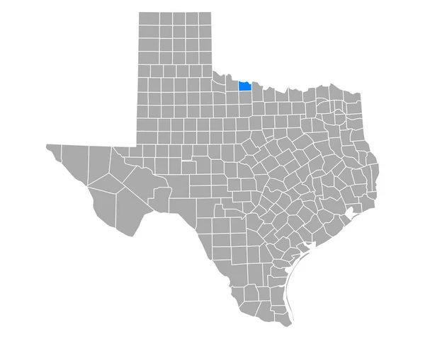 Карта Уичиты Техасе — стоковый вектор