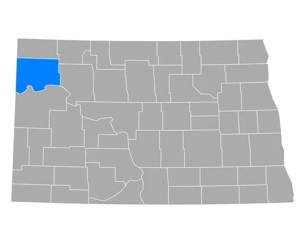 ノースダコタ州のウィリアムズ地図 — ストックベクタ