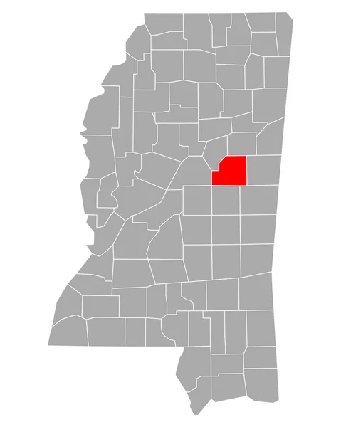 Mapa Churrascarias Mississippi — Vetor de Stock