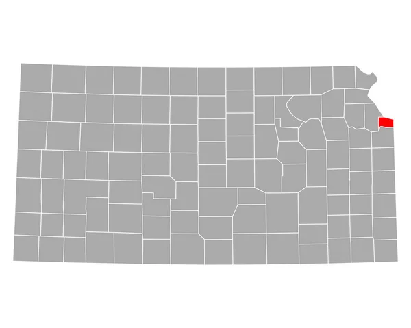 Carte Wyandotte Kansas — Image vectorielle