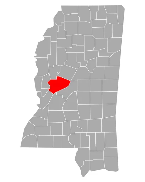 Mapa Yazoo Mississippi — Vector de stock