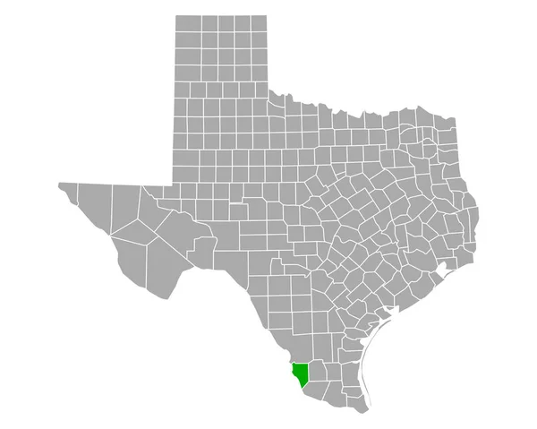 Mapa Zapata Texas — Vetor de Stock