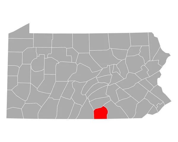 Kaart Van Adams Pennsylvania — Stockvector