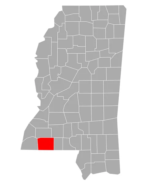 Mapa Amite Mississippi — Vetor de Stock