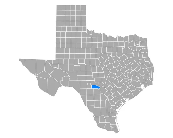 Mappa Bandera Texas — Vettoriale Stock