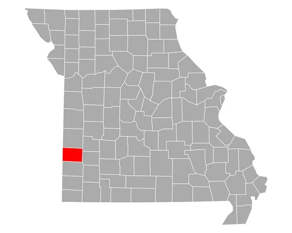 Barton Térképe Missouriban — Stock Vector