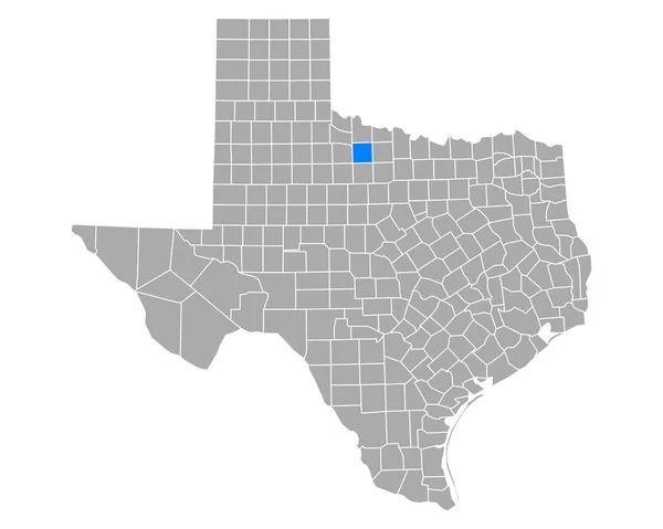 Mapa Baylor Texas — Archivo Imágenes Vectoriales