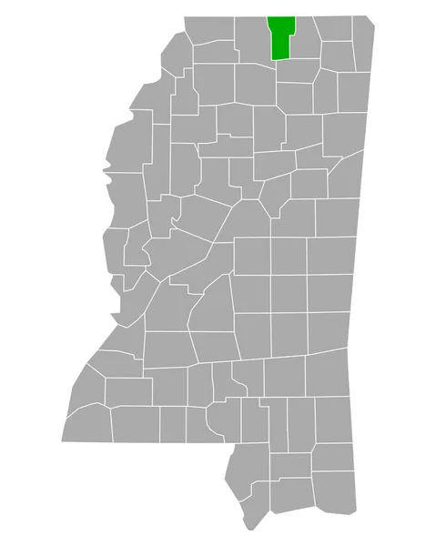 Mappa Benton Mississippi — Vettoriale Stock