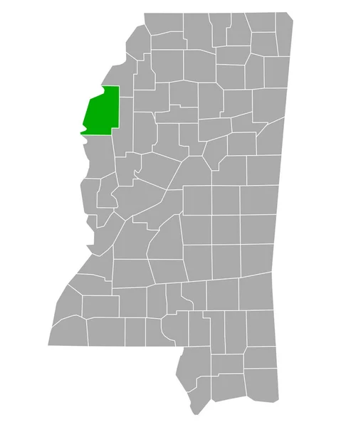 密西西比州玻利瓦尔地图 — 图库矢量图片