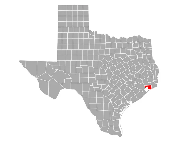 Texasi Kamarák Térképe — Stock Vector