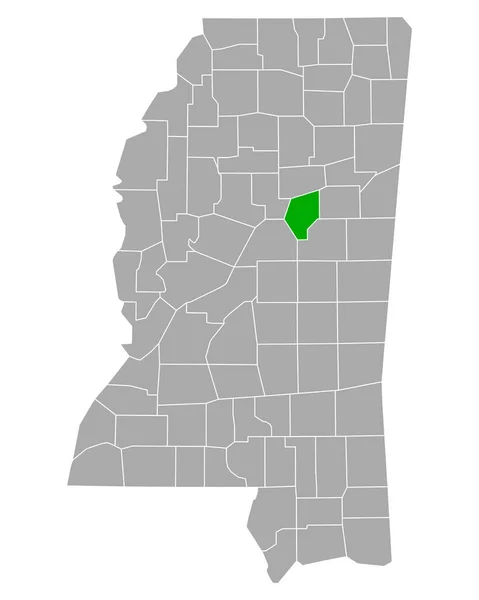 Mapa Choctaw Mississippi — Stockový vektor