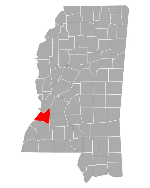 Carte Claiborne Dans Mississippi — Image vectorielle
