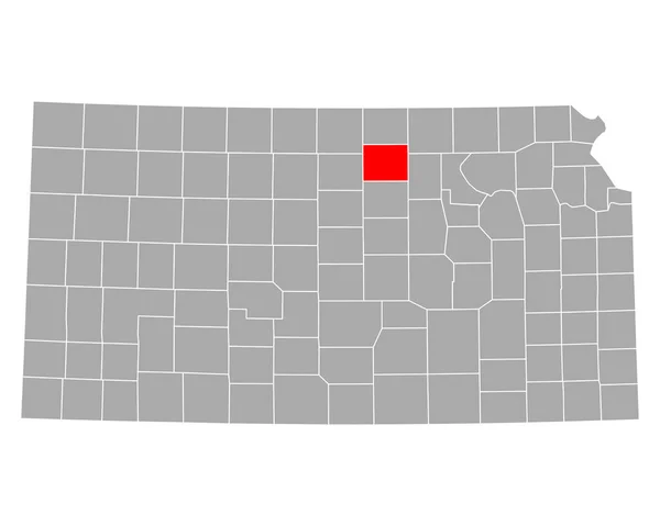 Karta Över Molnet Kansas — Stock vektor