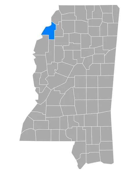 Kaart Van Coahoma Mississippi — Stockvector