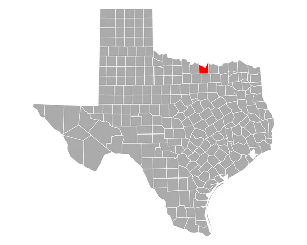 Mapa Cooke Texasu — Stockový vektor