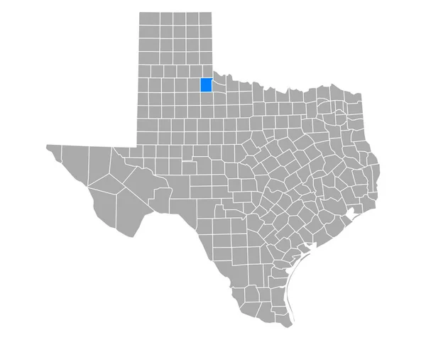 Mapa Cottle Teksasie — Wektor stockowy