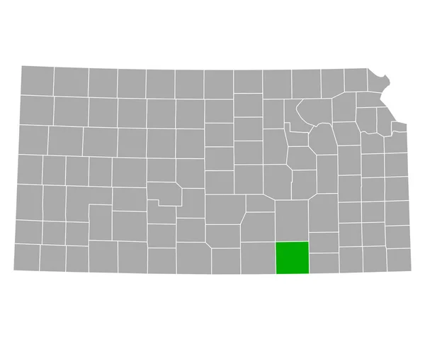 Mappa Cowley Kansas — Vettoriale Stock