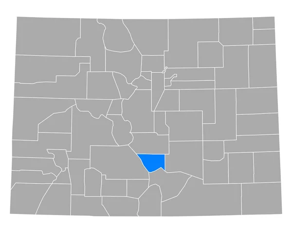 Custer Térképe Coloradóban — Stock Vector